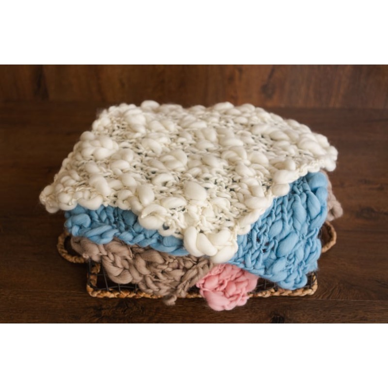 Throw Blanket Chunky Knit - Couverture pour bébé mérinos en tricot