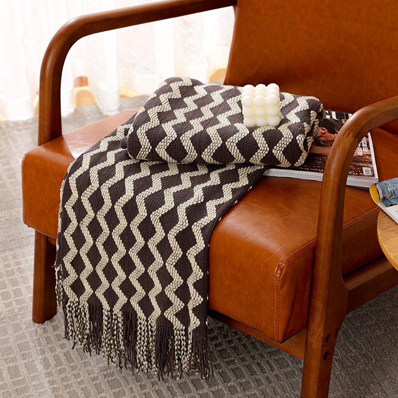 Throw Blanket Chunky Knit - Plaids tricotés gris 50x60 pouces avec