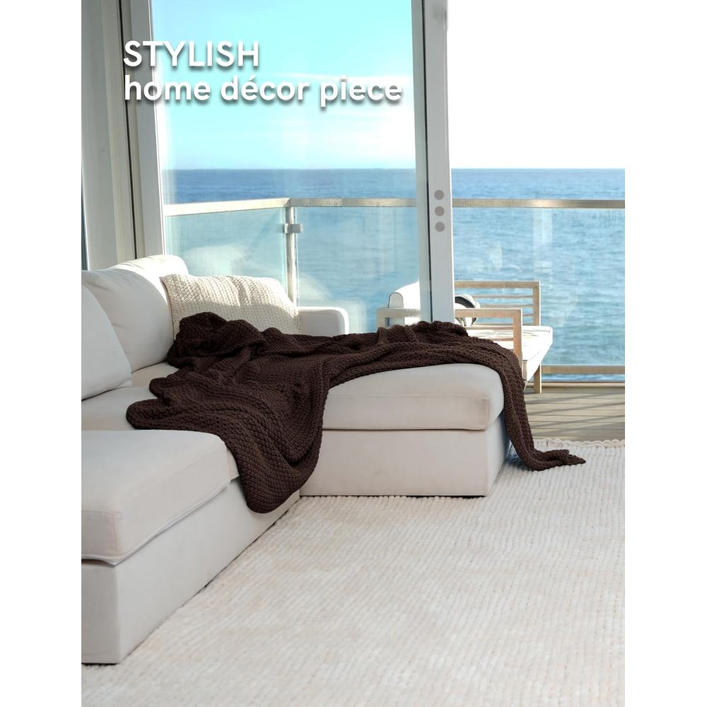 Couverture épaisse en tricot d - Throw Blanket Chunky Knit avis et prix