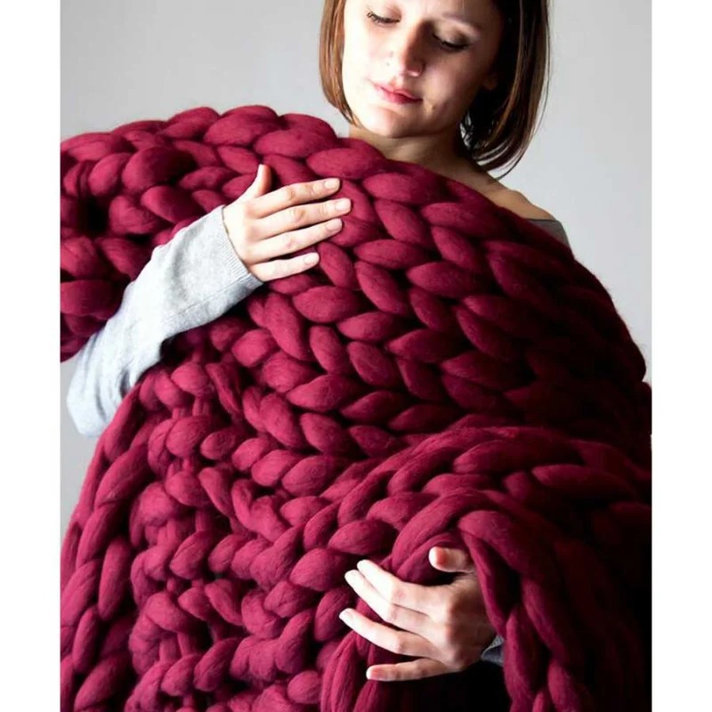 Couverture en laine épaisse po - Throw Blanket Chunky Knit avis et prix