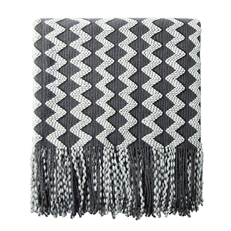 Plaids tricotés gris 50x60 pou - Throw Blanket Chunky Knit avis et prix