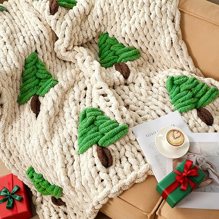 Couverture tricotée à la main  - Throw Blanket Chunky Knit avis et prix