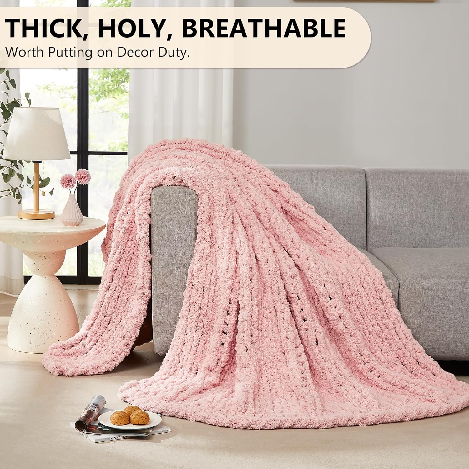 Couverture tricotée épaisse en - Throw Blanket Chunky Knit avis et prix