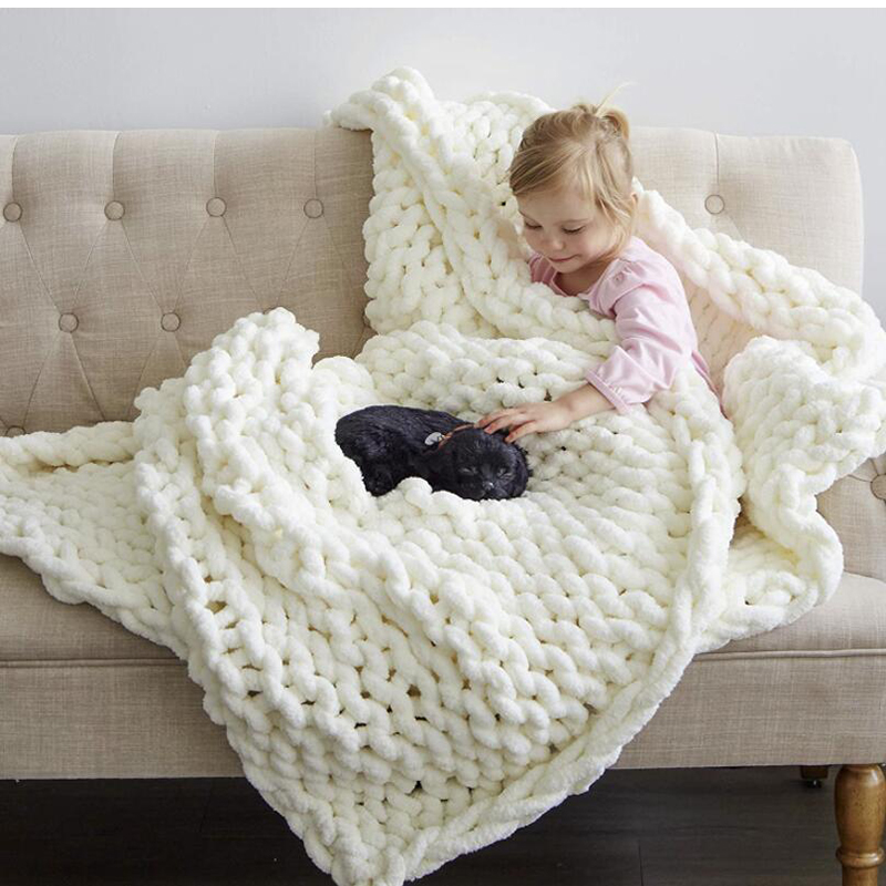 Couverture tricotée épaisse à  - Throw Blanket Chunky Knit avis et prix