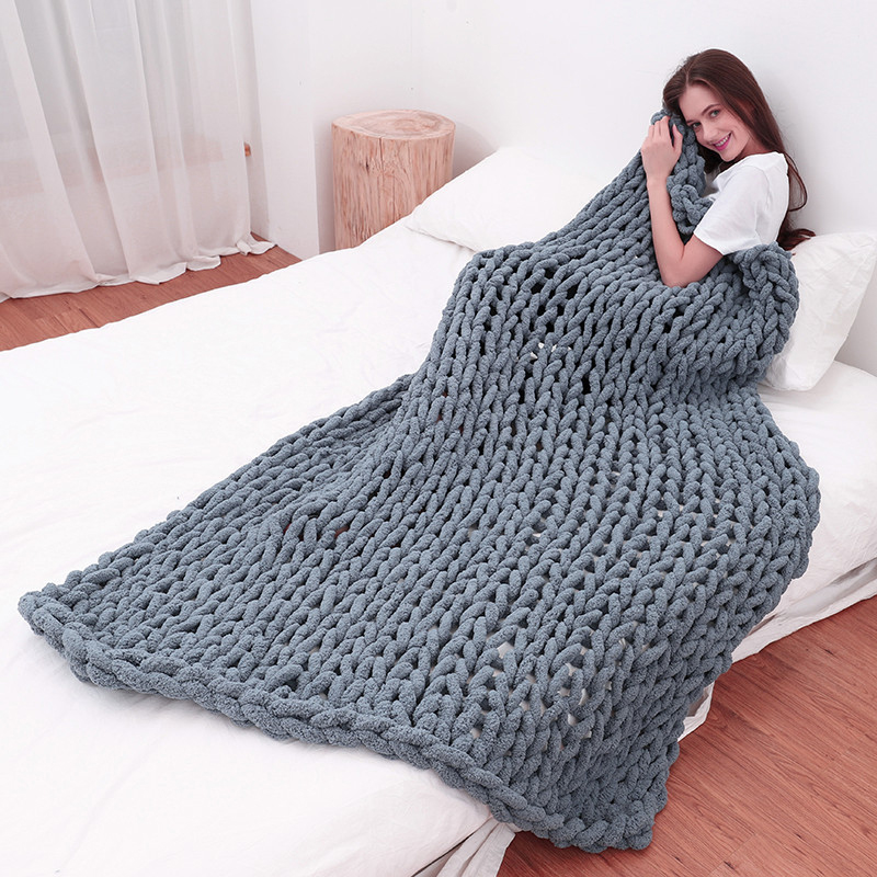 Couverture tricotée épaisse à  - Throw Blanket Chunky Knit avis et prix