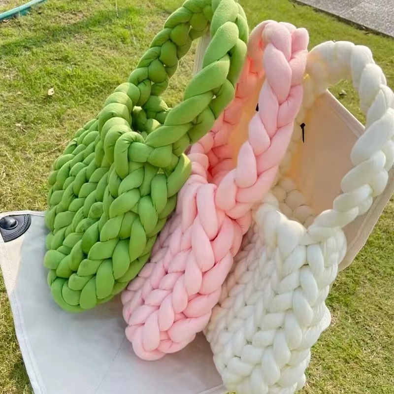 Fil de tube de laine de coton  - Throw Blanket Chunky Knit avis et prix