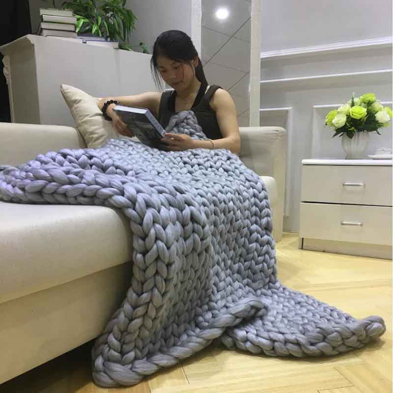Couverture épaisse à la main a - Throw Blanket Chunky Knit avis et prix