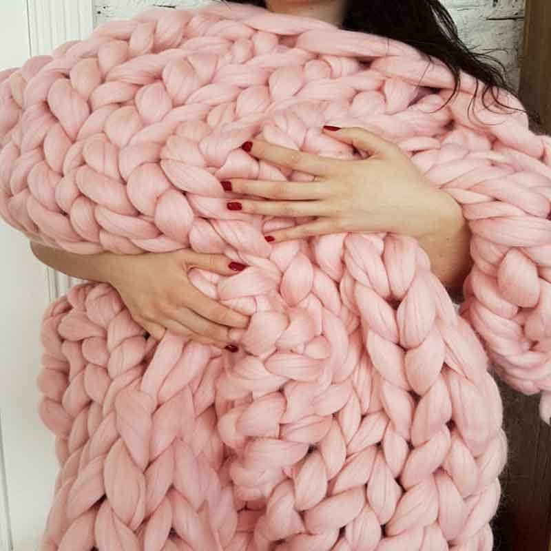 Couverture épaisse à la main a - Throw Blanket Chunky Knit avis et prix
