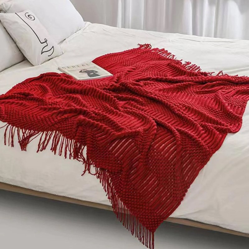 Couverture en tricot épais rou - Throw Blanket Chunky Knit avis et prix