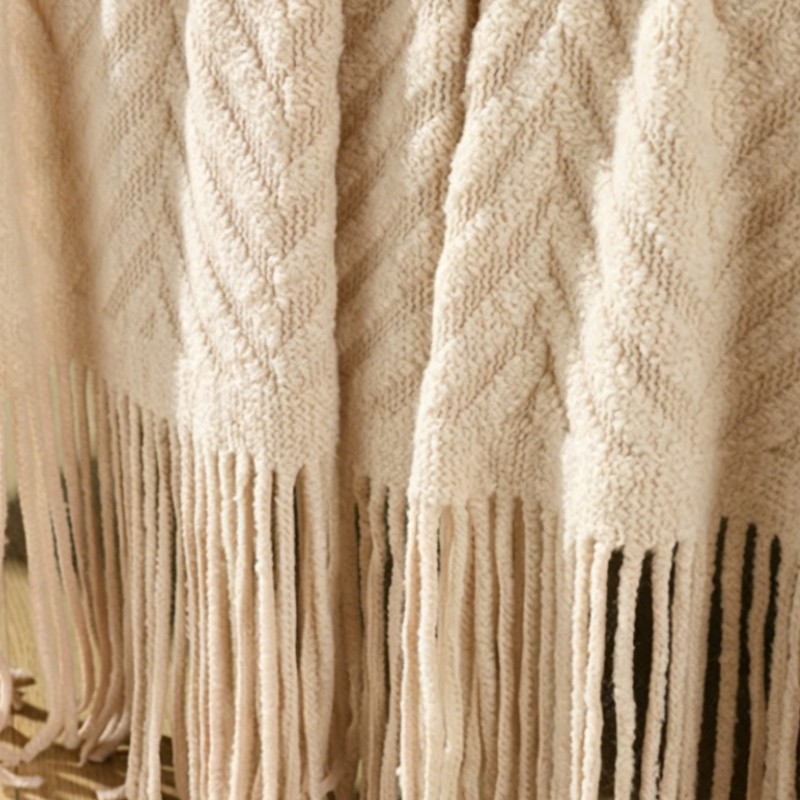 Plaid de luxe épais en crème,  - Throw Blanket Chunky Knit avis et prix