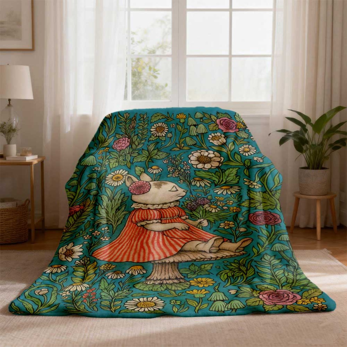 Plaid fantaisie floral avec mo - Throw Blanket Chunky Knit avis et prix